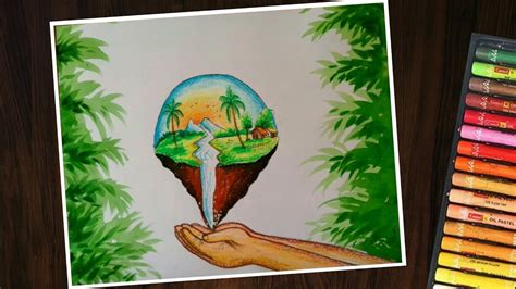 Go Green Drawingsave Worldsave Tree Drawing Youtube