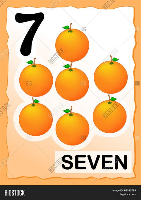 Number 7 Kids Learning Card Image And Photo Bigstock