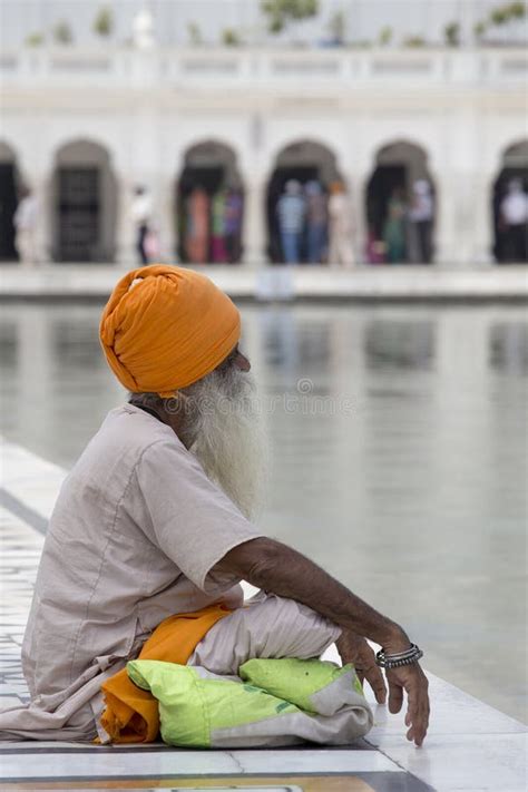 Sikh Man Visiting The Golden Temple In Amritsar Punjab India Editorial Stock Image Image Of