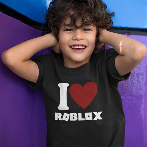I Love Roblox Game Inspired Kids Unisex Dark T Shirt Youth Etsy