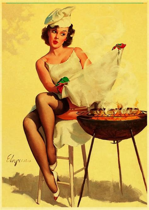 2019 World War Ii Sexy Pin Up Girl Retro Poster Kraft Paper Printed Painting Sexy Lady Art