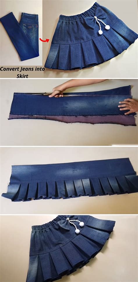 convert jeans into a skirt tutorials and more