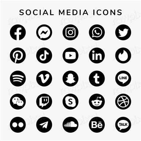 Social Media Icons Vector Set Premium Vector Rawpixel