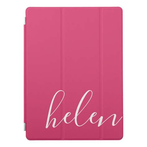 Personalized Handwritten Modern Script In Pink Ipad Pro Cover Zazzle