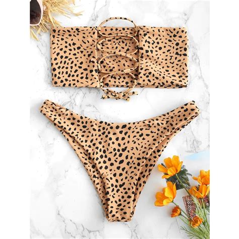 Feibushi Swimwear Women Bikinis Leopard Bikini Set Pad Free