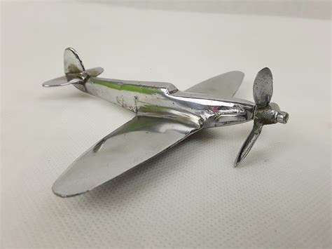 Ww2 Raf Trench Art Chromed Brass Model Of A Spitfire Sally Antiques