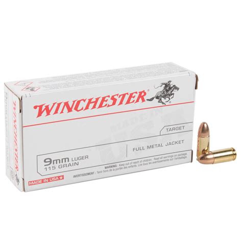 Winchester Usa Ready 9mm Luger 115gr Fnfmj Handgun Ammo 50 Rounds For