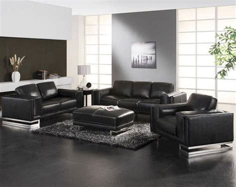 25 Incredible Modern Black Living Room Furniture Design Leder