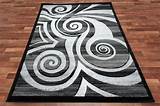 Bring on the fun in the sun with extra savings on our top summer items! Black White Circles Rug Contemporary Gray Swirls Area Rug Room Size New Carpet # ...