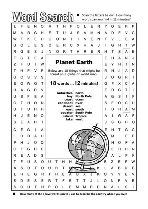 Space Word Search Earth Printable Coloring Pages