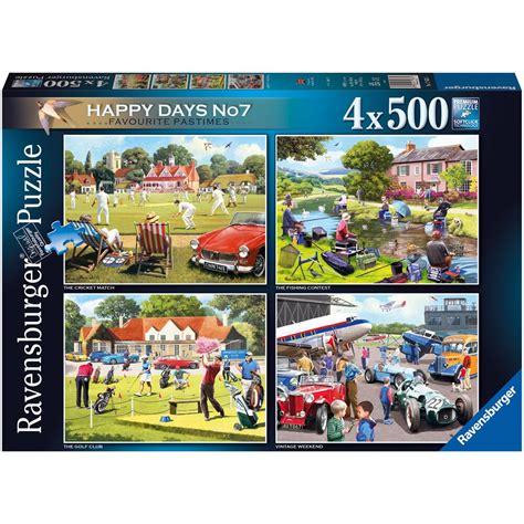 Ravensburger Happy Days No 7 Favourite Pastimes 4 X 500 Piece Puzzles
