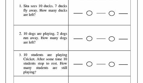 math problems for first graders printable