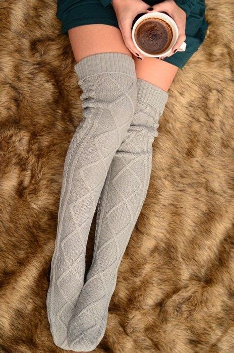 Cable Knit Styled Thigh Highs Thigh High Socks Socks Cable Knit Socks