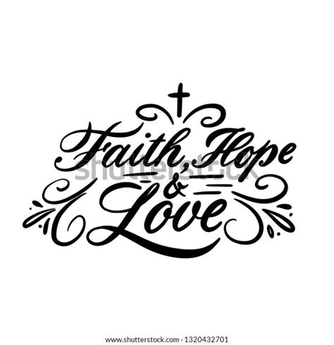Faith Hope Love Vector Illustration Handdrawn Stock Vector Royalty
