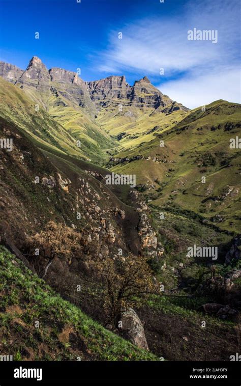 A Small Gorge In The Drakensberg Mountains Of South Africa With The