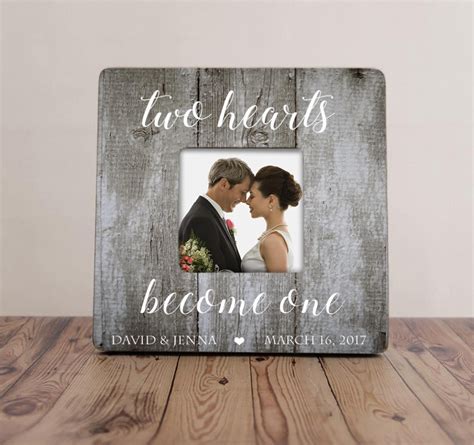 Two Hearts Become One Picture Frame Wedding Picture Frame Etsy