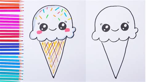 How To Draw Ice Cream Easy Drawings Youtube