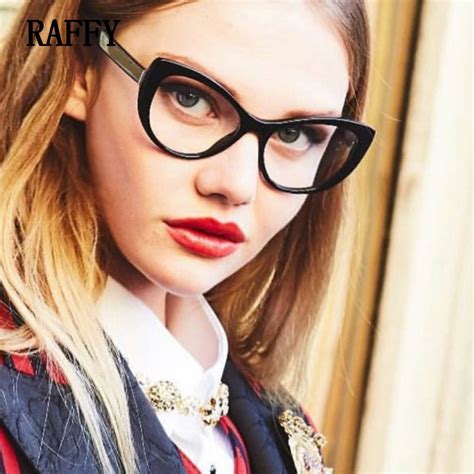 Raffy Vintage Cat Eye Frame Myopia Glasses Women Frames Women Optical Frame Leopard With Clear