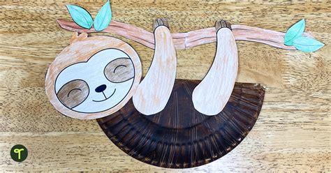 Sloth Paper Craft Template Teach Starter