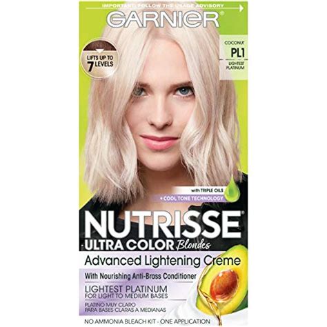 Garnier Nutrisse Ultra Color Nourishing Permanent Hair Color Cream Pl1 Ultra Pure Platinum 1