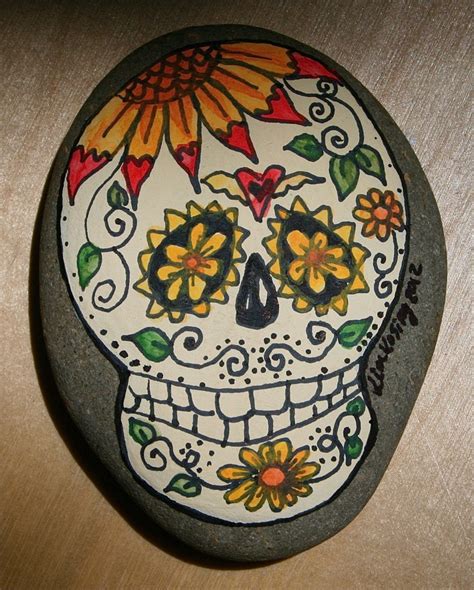 42 Best Images About Painted Rocks Skulls On Pinterest Stone Tattoo