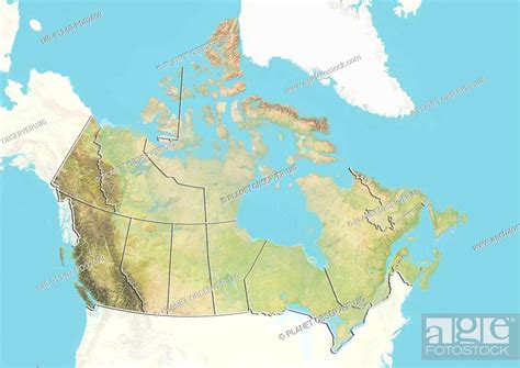 Relief Map Of Canada With Boundaries Of Provinces This Image Was