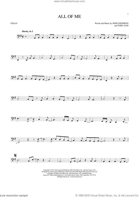 Save on sheet music pdf downloads. Legend - All Of Me sheet music for cello solo [PDF ...