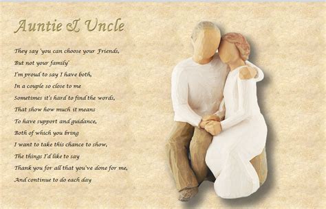 Auntie And Uncle Personalised Poem Laminated T Ebay