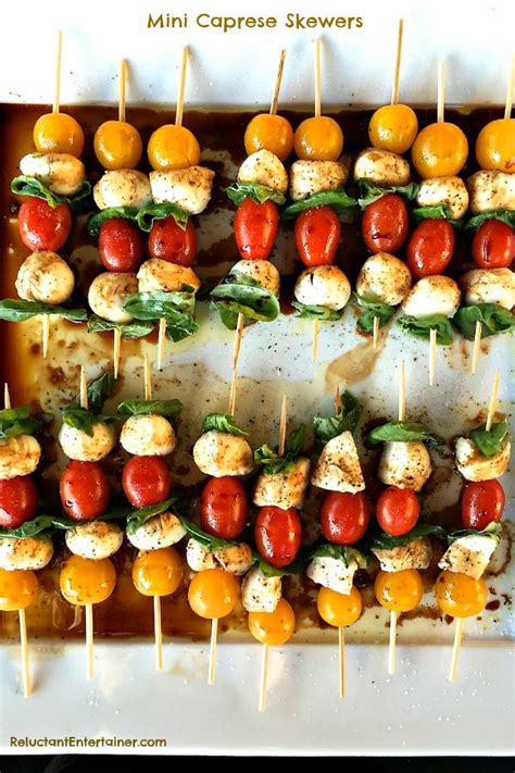 I have included those directions in the notes. Mini Caprese Skewers | Quick appetizers, Appetizer recipes ...