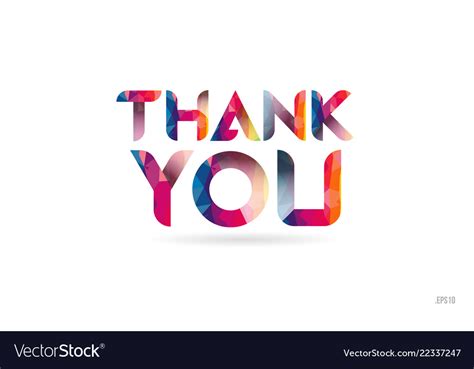 Thank You Colored Rainbow Word Text Suitable For Vector Image