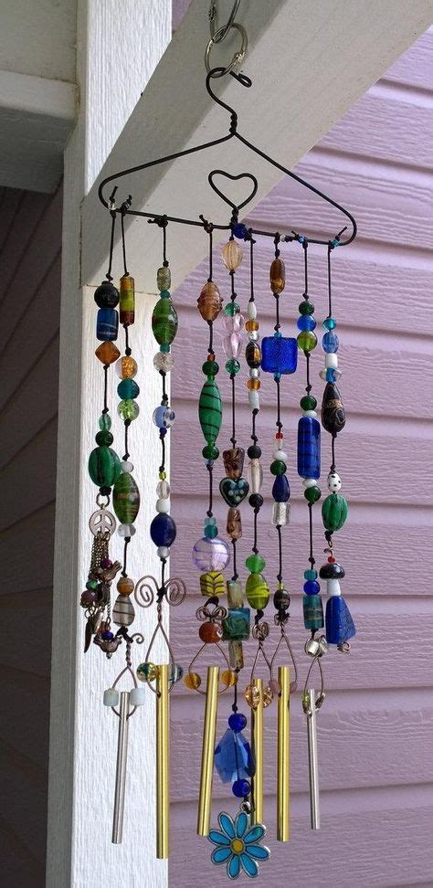 Glass Beaded Wind Chime On 6 Doll Hanger With Heart Wind Chimes Diy