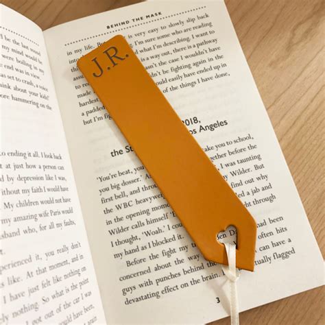 handmade personalised leather bookmark book lover ts for etsy