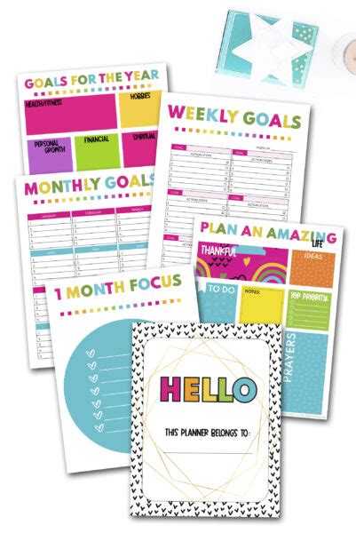 Rainbow Printable Weekly Planner Template Sarah Titus From Homeless Images