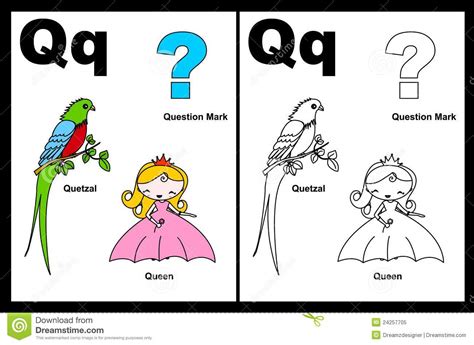 Letter Q Worksheet Stock Vector Illustration Of Education 24257705
