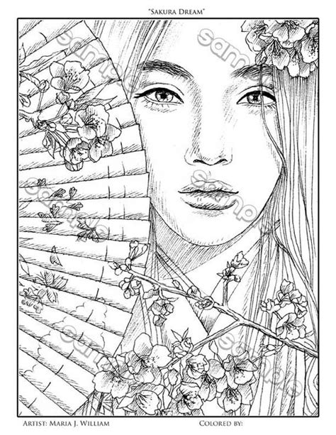 asian girl coloring pages