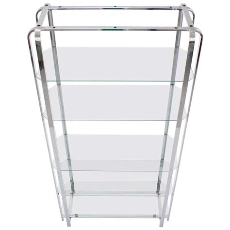 chrome and glass mid century modern etagere display shelves at 1stdibs
