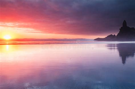 Piha Beach Sunset New Zealand Stock Photo Image 62924520