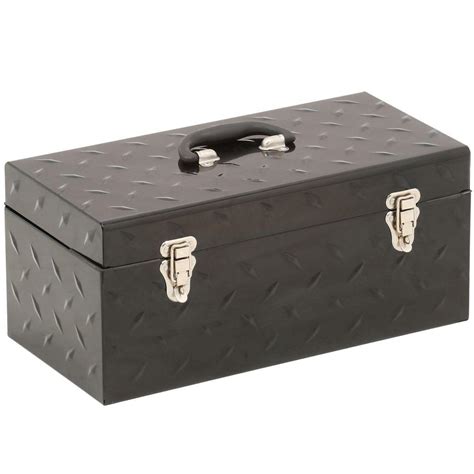 There are storage, tool, and cargo boxes on display in our store. Husky 20 in. Tread Plate Steel Hand Tool Box-TB-520 - The Home Depot