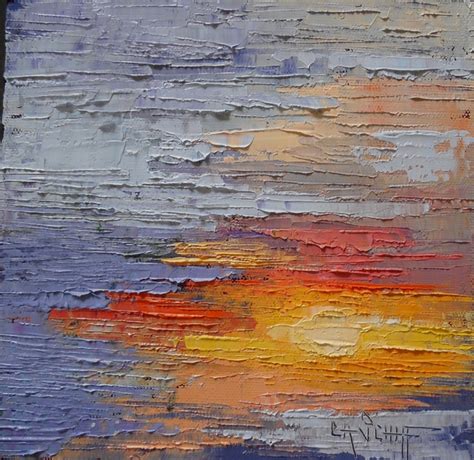 Abstract Artists International Abstract Sunset Painting Textured