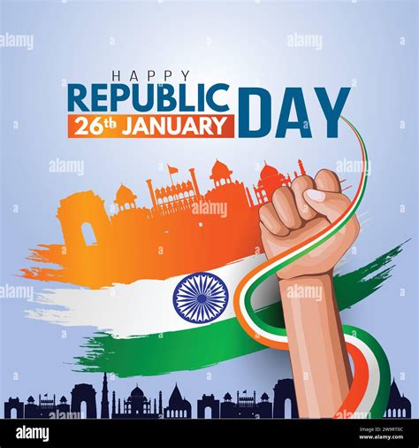 Happy Republic Day India26th January Blue Color Background Abstract