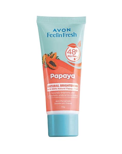 Avon Feeling Fresh Quelch Papaya Natural Brightening Deodorant Cream