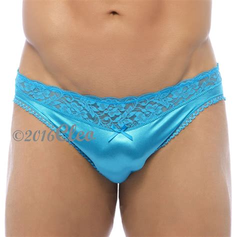 panties for men silky satin lace bikini briefs with full back underwear