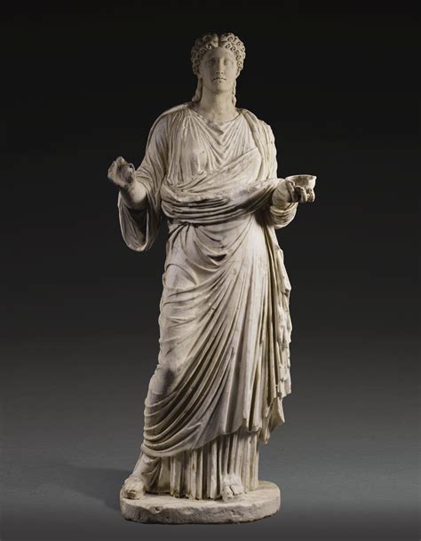 A Monumental Roman Marble Portrait Statue Of A Woman Circa Nd Century