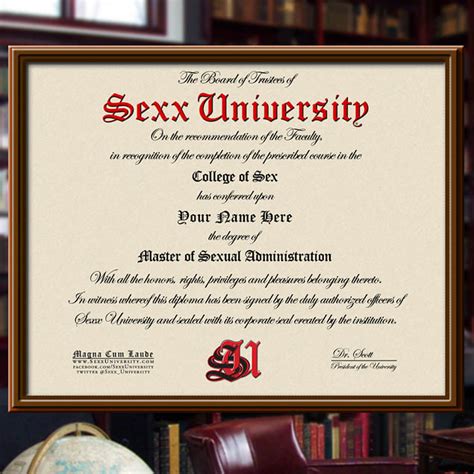 Masters Diplomas Sexx University You Ve Got The Prerequisites Free