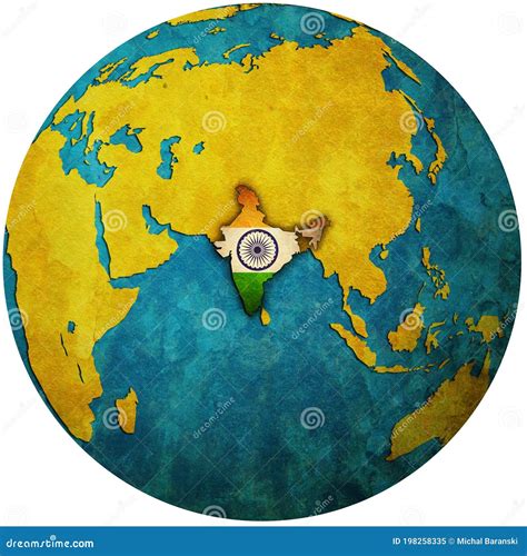 India On Globe Map Stock Illustration Illustration Of Globe 198258335