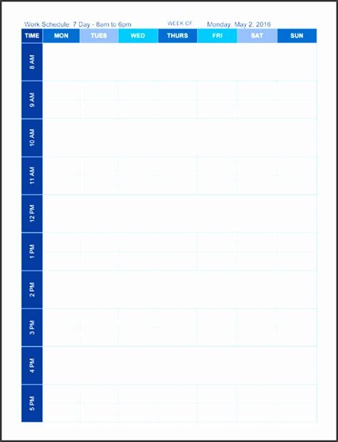 6 Daily Work Schedule Template Printable Sampletemplatess