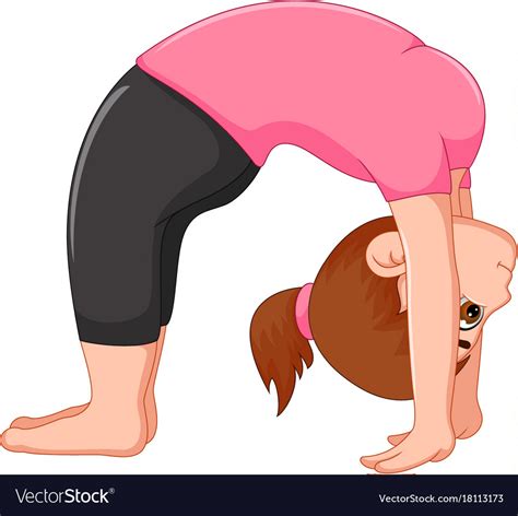 cute woman cartoon exercing yoga sport royalty free vector