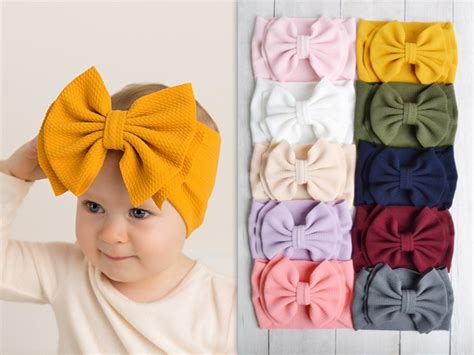 Big Bow Headwrap Messy Bow Turban For Babies Over Sized Bow Etsy