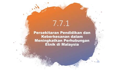 Antara kepentingan hubungan etnik ialah mewujudkan satu negara yang aman dan damai seterusnya berupaya untuk meningkatkan taraf serta nama baik malaysi dari segi ekonomi, pendidikan dan sebagainya di taraf antarabangsa. Hubungan Etnik Presentation (Group 13) - YouTube