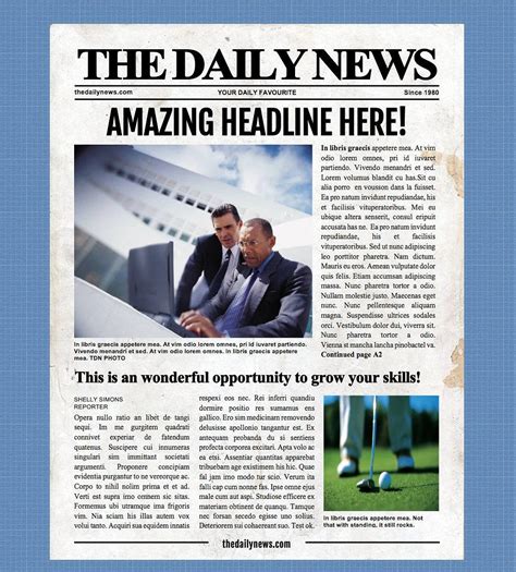 Free Newspaper Template For Word Personalize Them With Your Content And